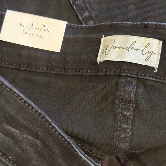 Wonderly jeans high rise flare black womens size 8 full length with slit - Picture 7 of 11